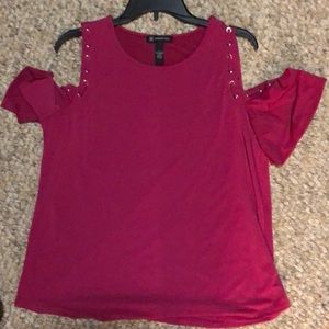 INC Grommet Cold Shoulder Blouse-L